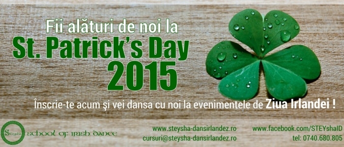 Fii alături de noi la St. Patrick's Day 2015!